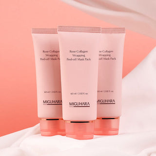 Miguhara Rose Collagen Wrapping Peel-off Mask Pack mascarillas de colágeno y rosas francesas