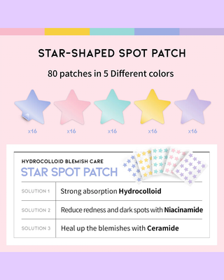 OOTD Star Spot Patch Parches hidrocoloides dermatológicos para granitos de estrellas